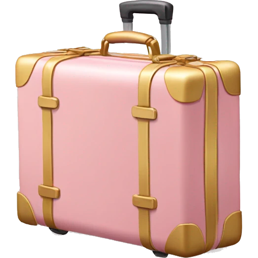Light pink golden suit case  emoji