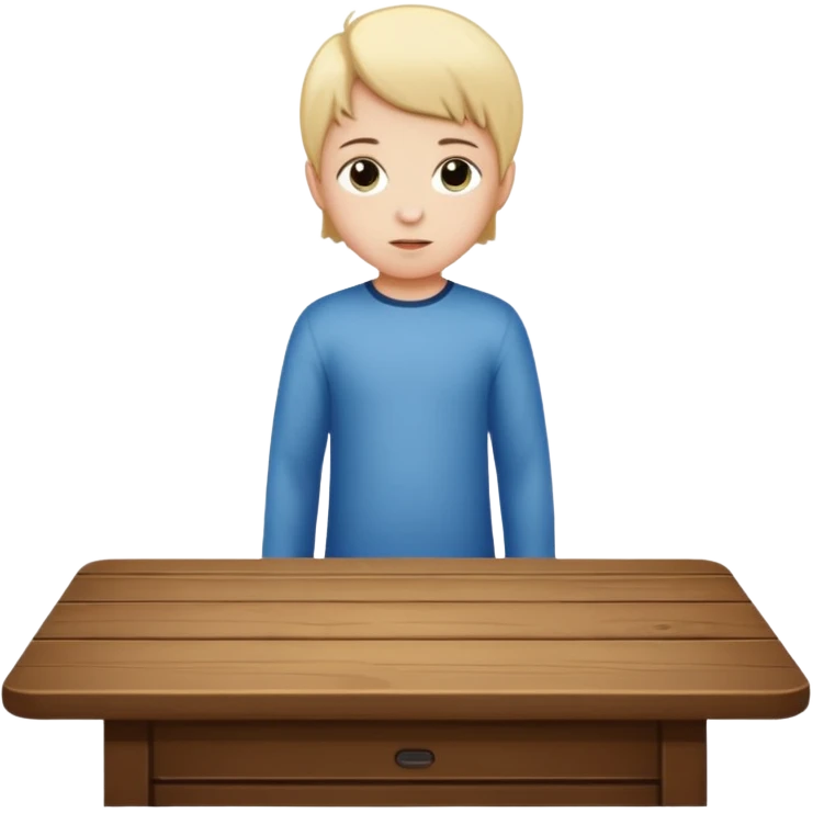 niño parado encima de una mesa emoji