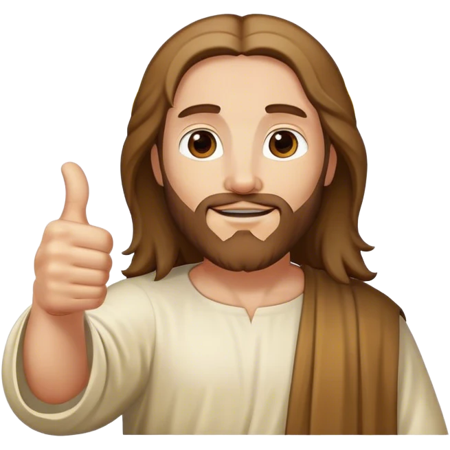 Jesus giving a thumbs up emoji