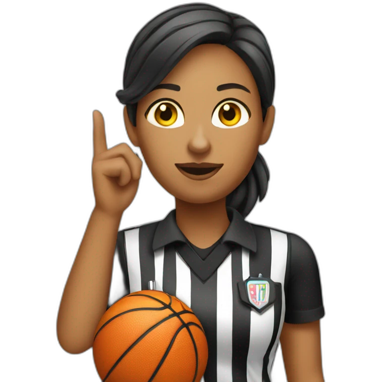female basketball referee with whistle in hand emoji