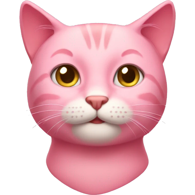 The pink cat thinks emoji