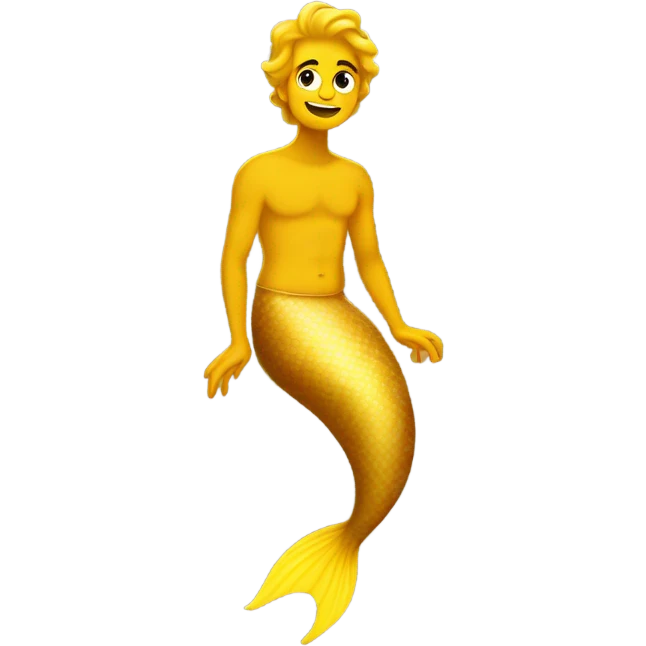 Tan Jewish merman with yellow mermaid tail emoji