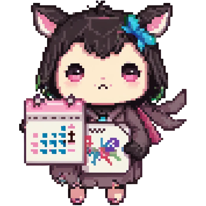 kuromi holding a calendar emoji