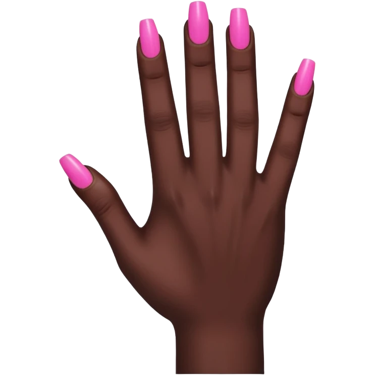Black hand pink nails emoji