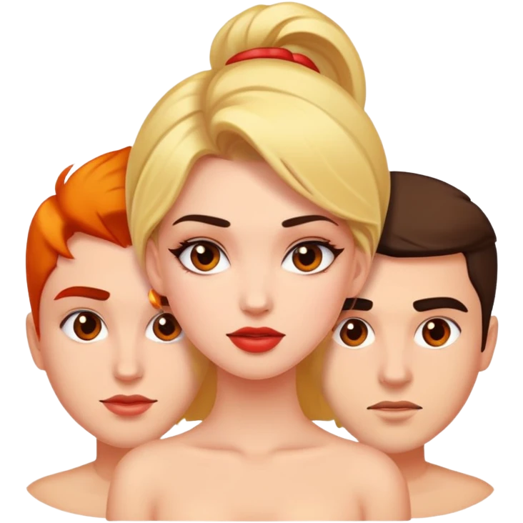 Hot girl with two boyfriends, sassy and beautiful emoji
