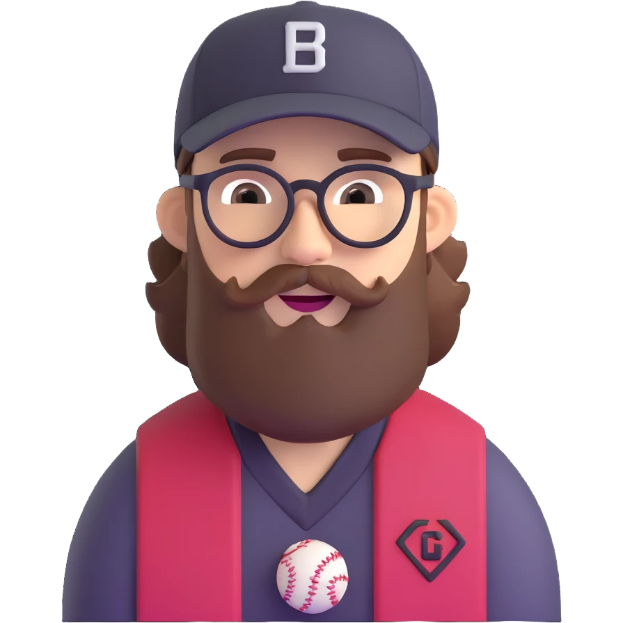 adventurer with beard, glasses and backwards baseball cap emoji
