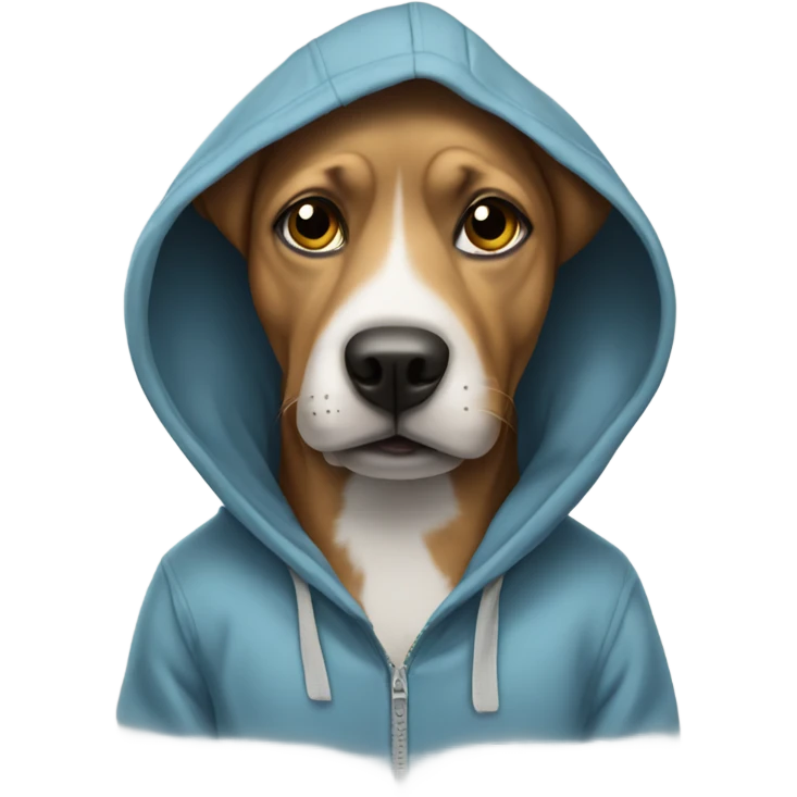Dog wearing a hoddie  emoji