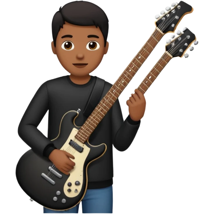 🙂 bu emojinin elinde eloktronik gitar olsun elektronik gitar siyah olsun emoji