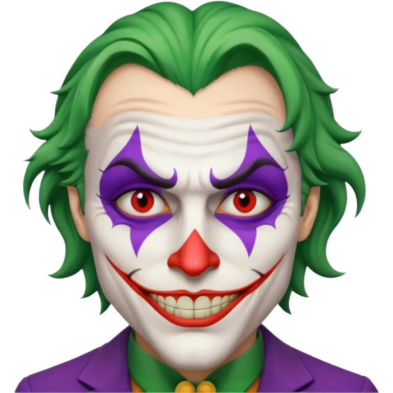 crazy colorful human jolly joker, head only emoji