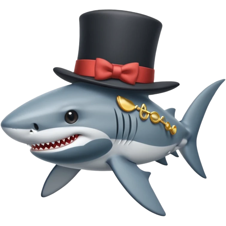 Shark with a top hat emoji
