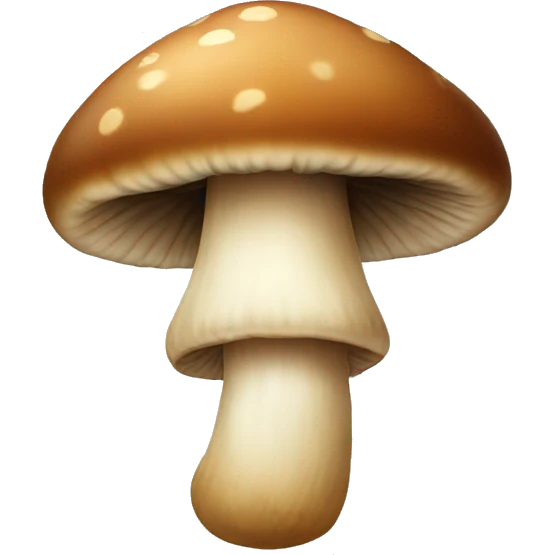 Brown mushroom with a face emoji