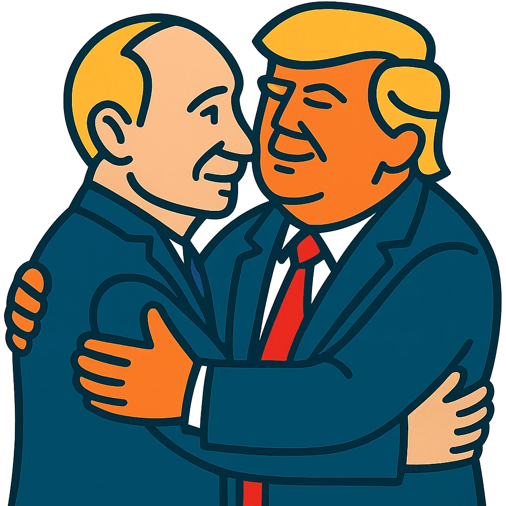 Putin and Trump hugging emoji