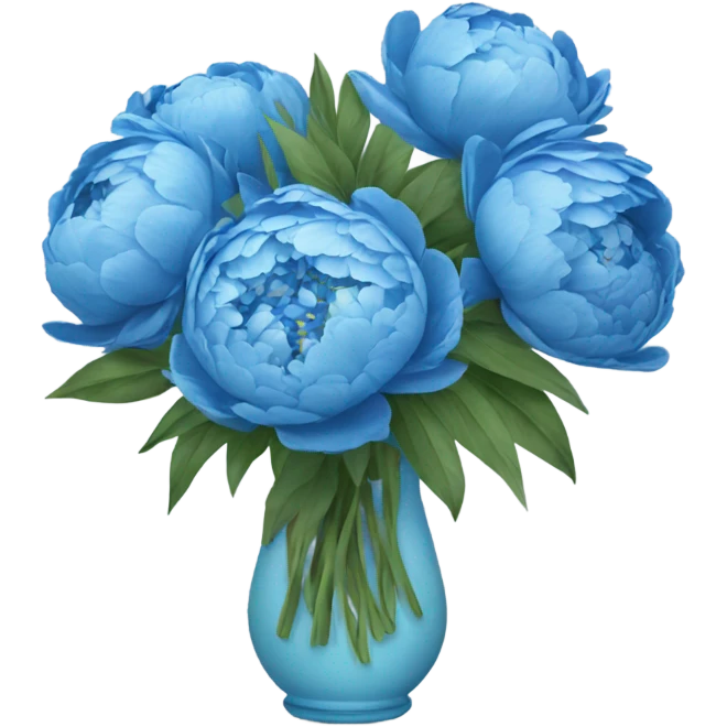 Blue peonies bouquet  emoji