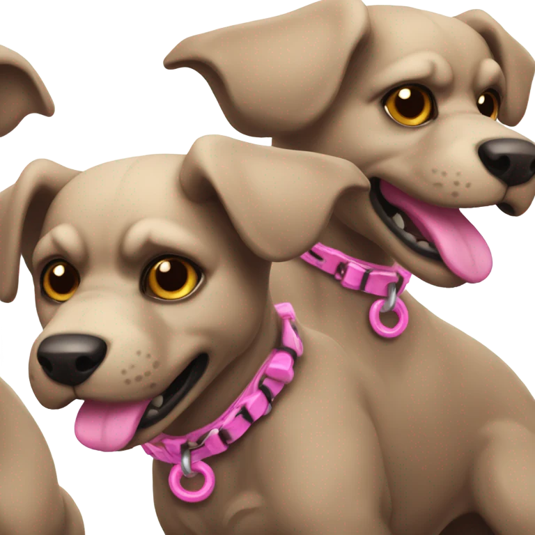 Cerberus with pink collars emoji