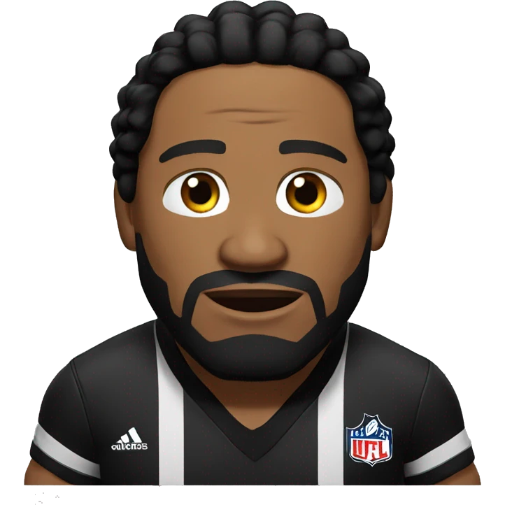 ufc referee herb dean shrugging his shoulders with a black shirt emoji