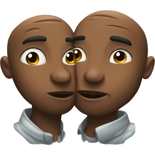 two men touching lips emoji