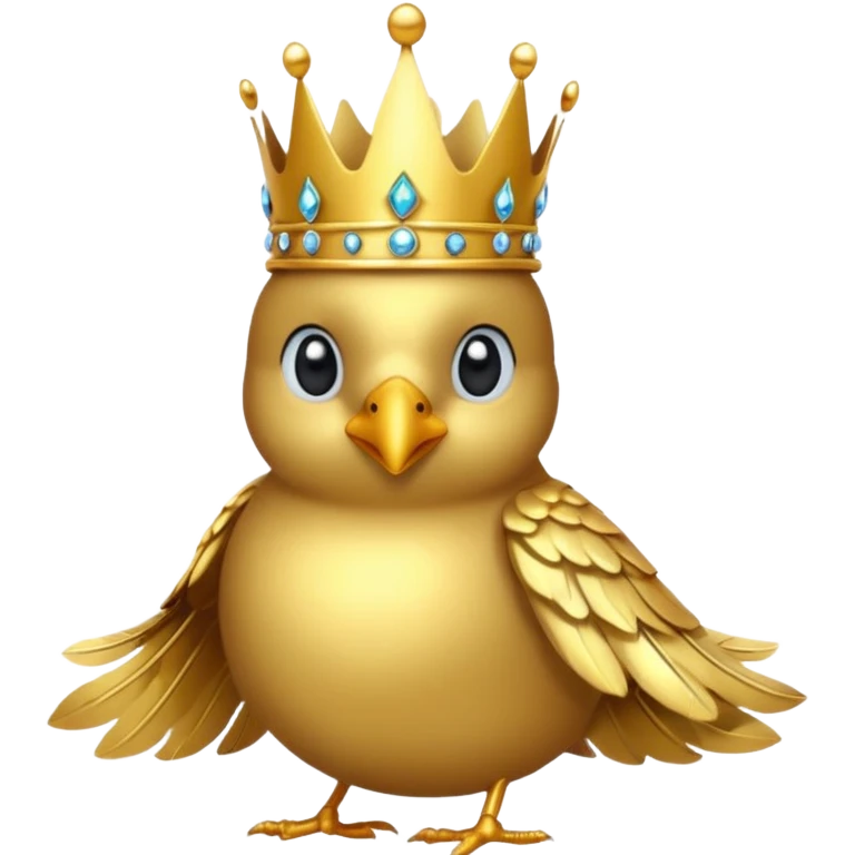 bird with crown and earrings single vibrant colour  emoji