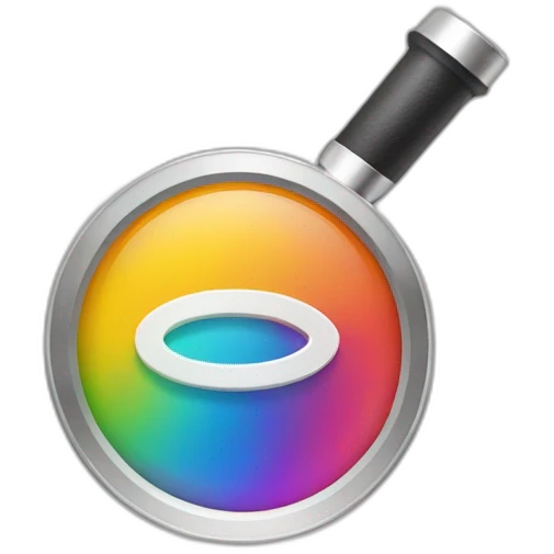Magnifying glass with Instagram logo emoji