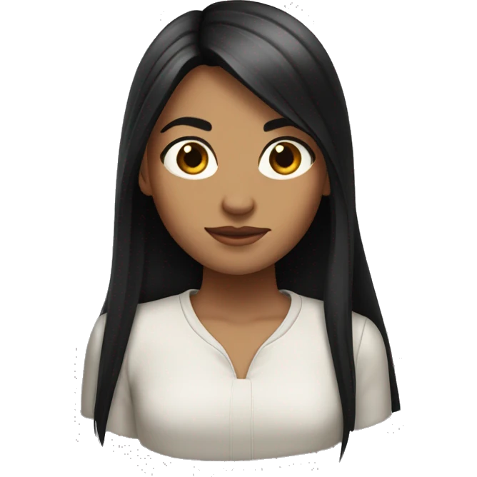 Girl with long black straight hair but Guerra  emoji
