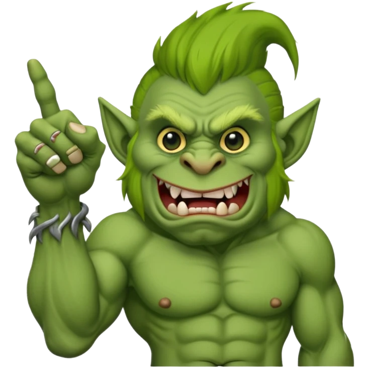 A Troll holding up the middle finger  emoji