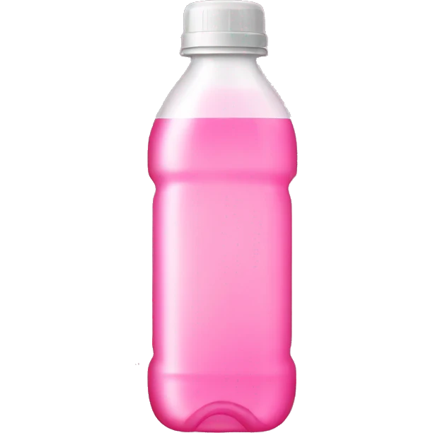 plastic bottle with crystaline pink liquid emoji