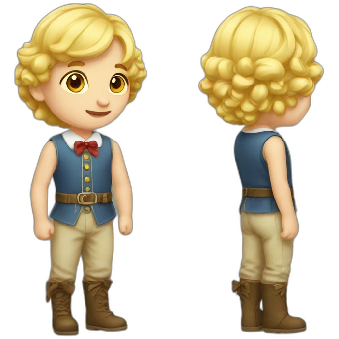 cute fair boy with bow emoji