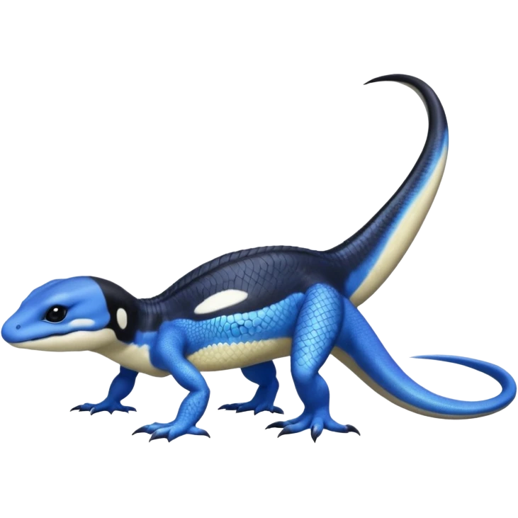 Orca-reptile-reptilian-lizard-skink-gecko-Digimon-Fakémon-hybrid full body, two legs, arms, tail emoji