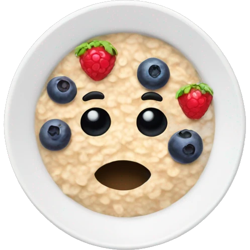 oatmeal with berries in a plate emoji