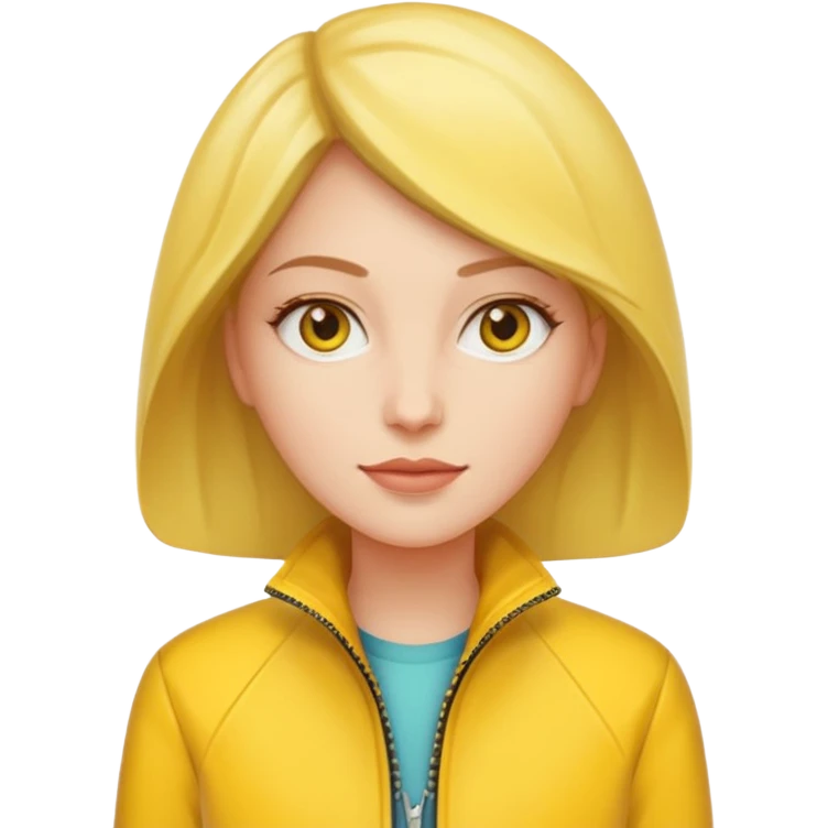 lady with yellow jacket. emoji