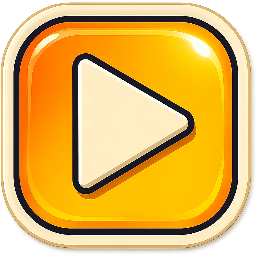 Graphic: 🎥 Play button icon (white) with yellow glow.
Animation: Play button pulses softly.
Background: Transparent.


 emoji