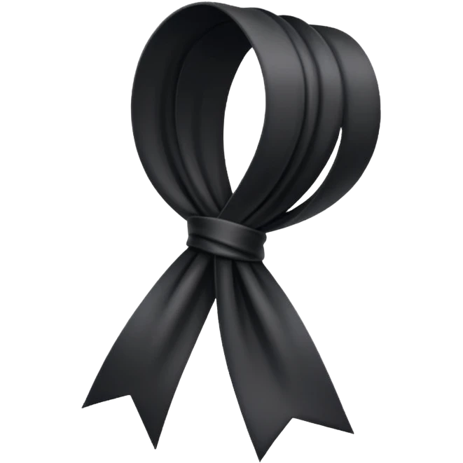 One Black thin ribbon for dead people honoring 🎗️ emoji