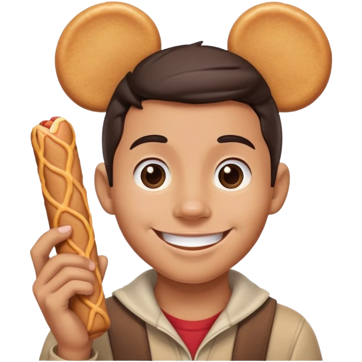 😊 with mickey ears holding a churro emoji