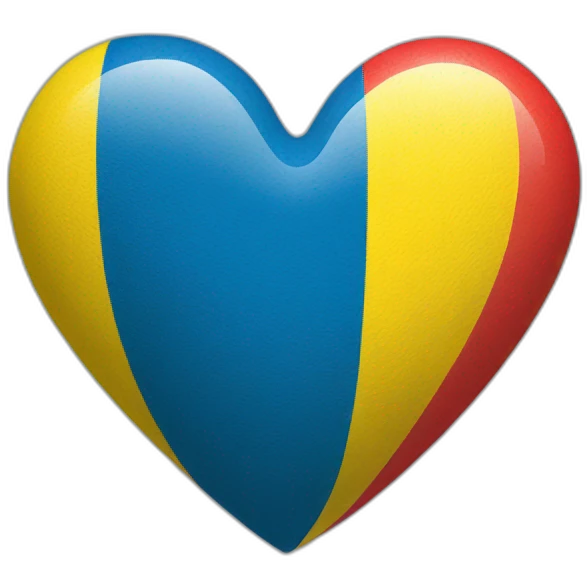 red heart with flag of Ukraine emoji