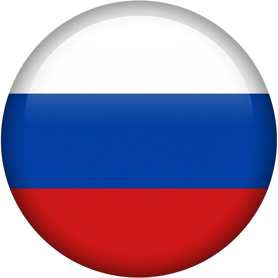 The flag of Russia  is round flat emoji