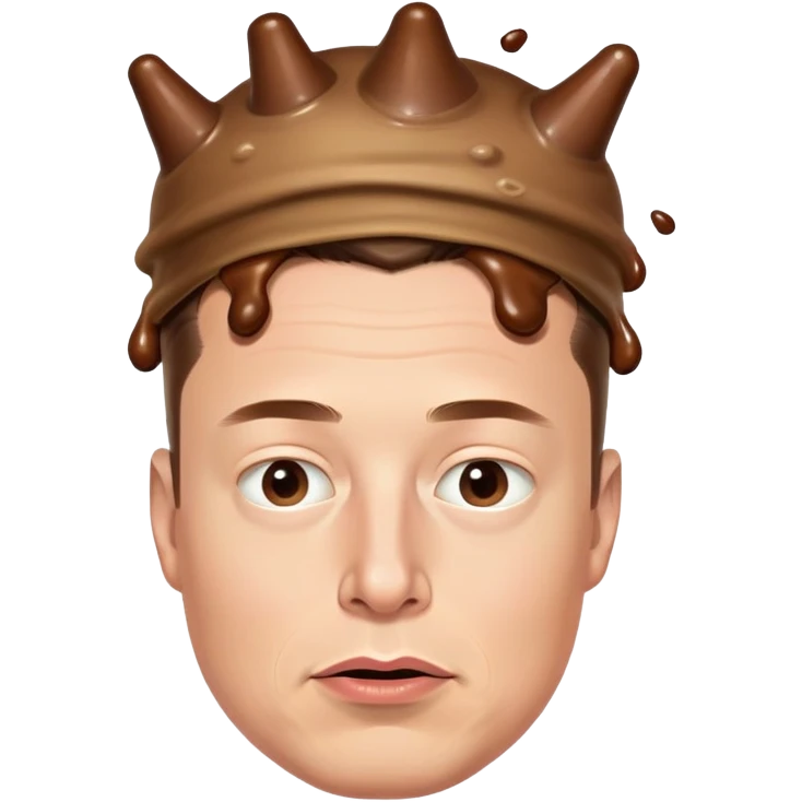 elon musk with poop on head emoji