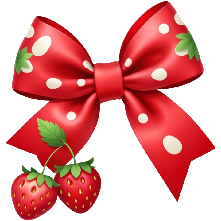 Moños con cerezas y fresas  emoji