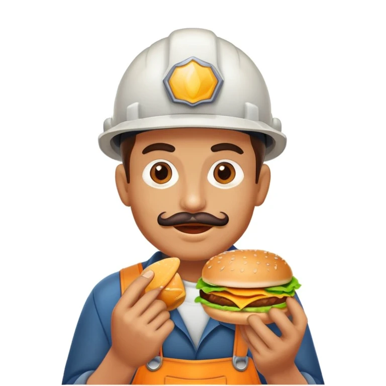 Miner eat hamburger  emoji