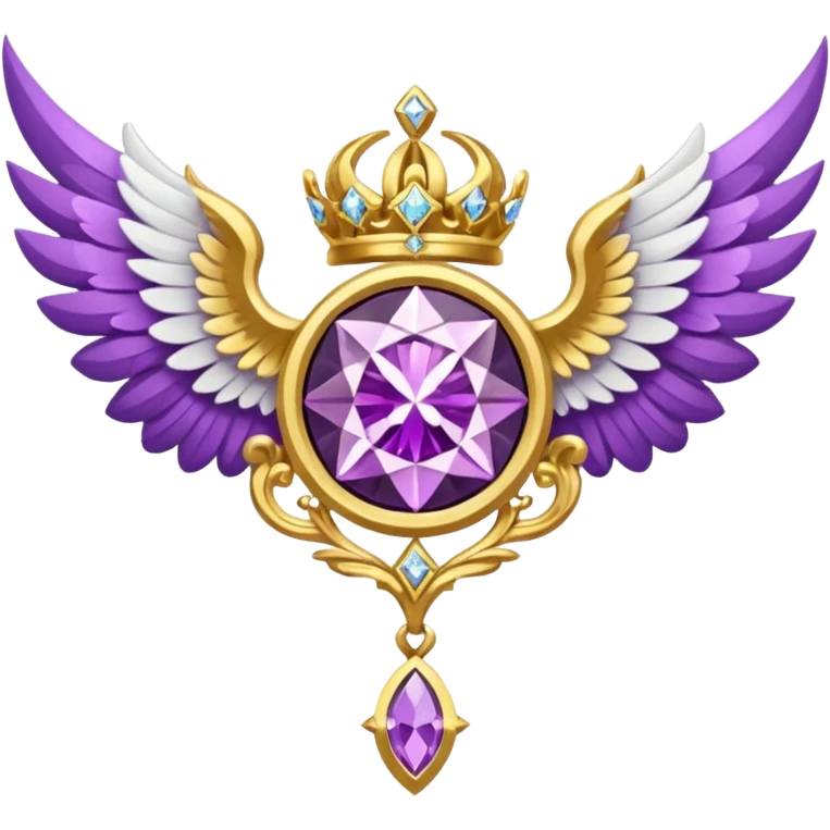 holy emblem with white wings and purple diamond in the middle emoji
