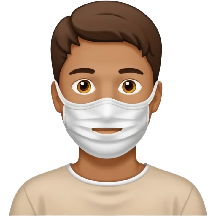 man with white clay face mask emoji