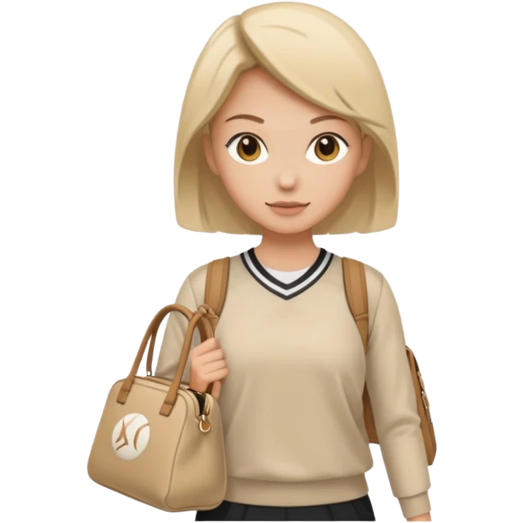 beige sport aesthetic woman bag emoji