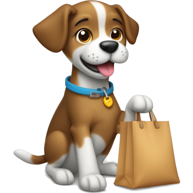 un perro en 2 patas con las manos en el bolsillo y cara relajada emoji