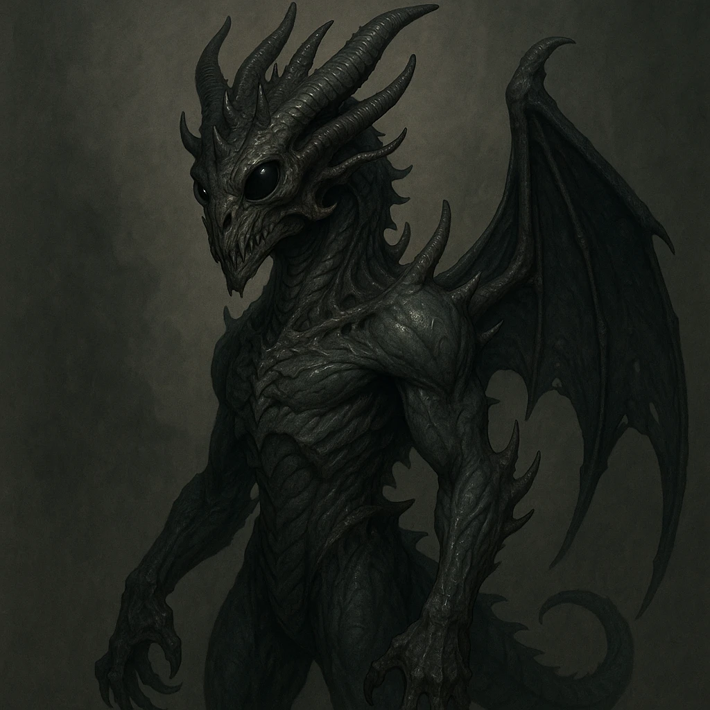 character that is 60% dragon, 20% demon, and 20% alien, with a dominant dragon appearance and subtle demon and alien traits emoji