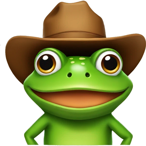 Frog with cowboy hat  emoji