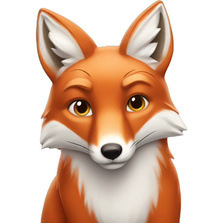 Red fox with white fox emoji
