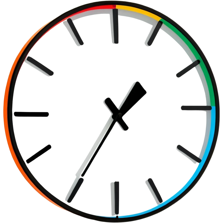 A colorful analog wall clock emoji