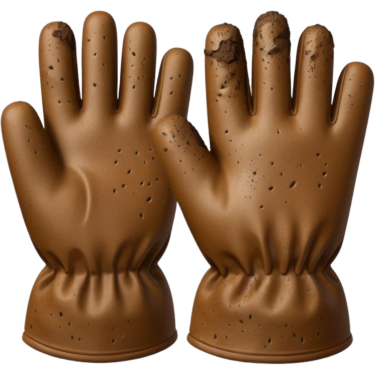 gloves gardening with dirt emoji