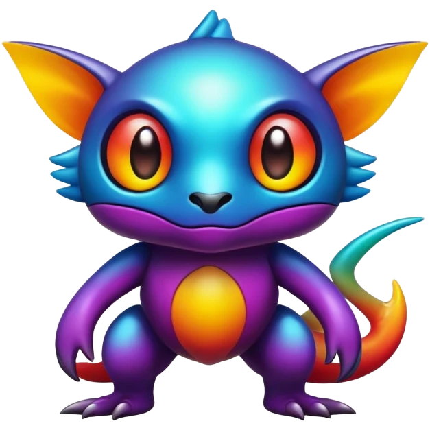 Randomly-colored dark colorful Fakémon-creature emoji