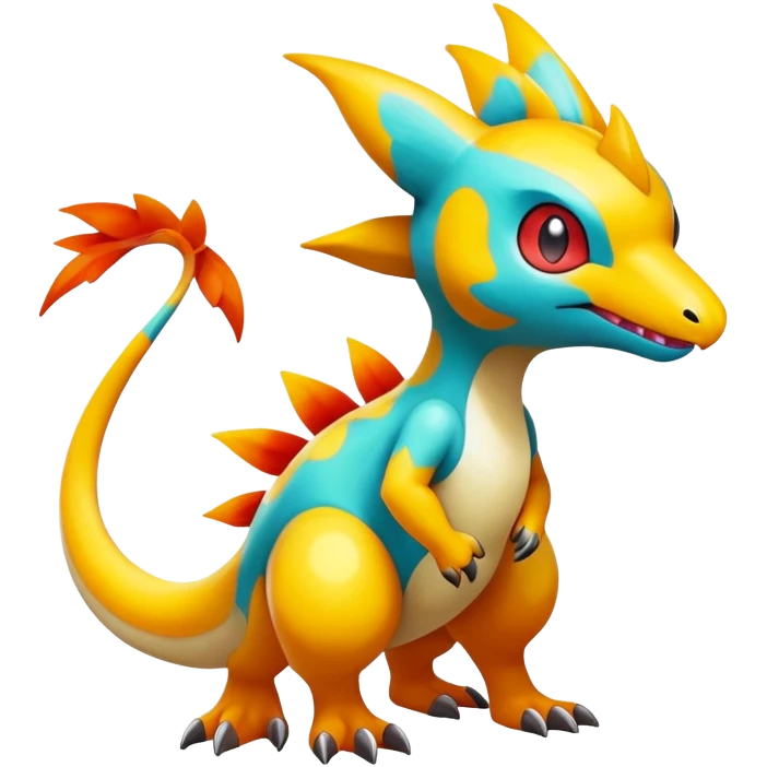 exotic fantasy-creature-Fakémon-Pokémon, full body, with random markings emoji