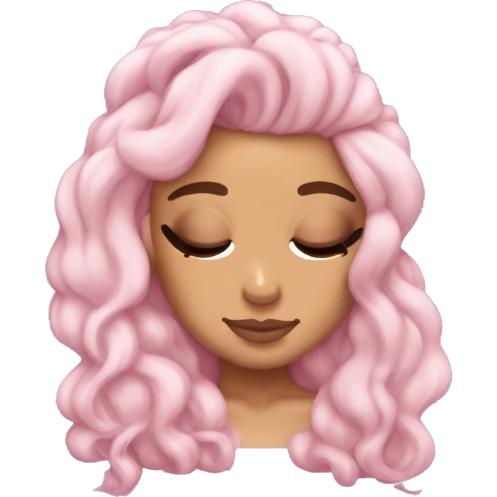 Ariana Grande sleeping light pink hair emoji
