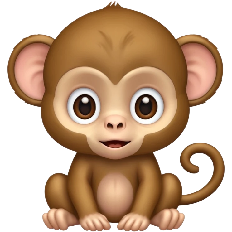 cute baby monkey with big eyes emoji